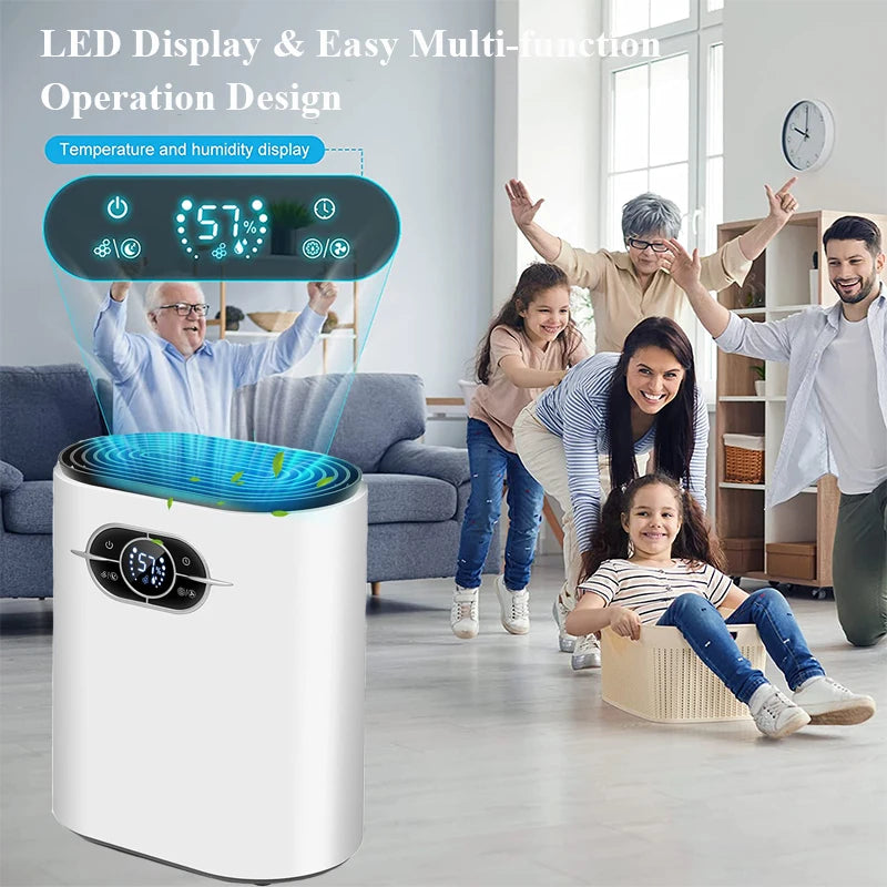 AquaClear 1.2L Compact Dehumidifier | High-Efficiency Moisture Removal with Dual-Speed & Quiet Sleep Mode | Includes Remote Control and LED Display | Ideal for Home and Office