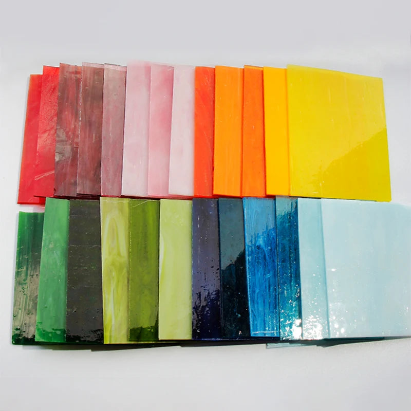 Gradient Glass Mosaic Tiles - 30 Colors | 10x10cm Squares | DIY Art & Craft Decoration Kit