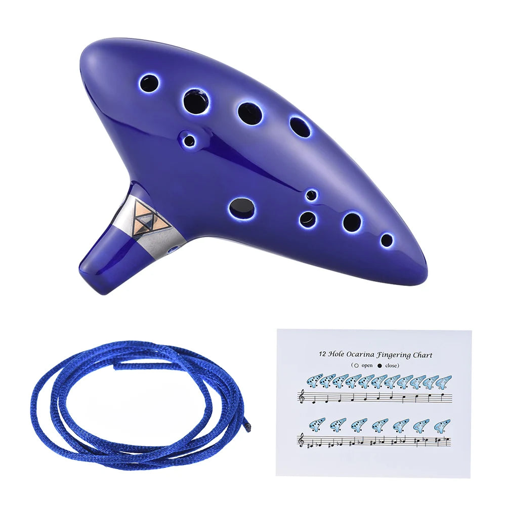 Classic 12-Hole Ceramic Ocarina | Alto C | Timeless Wind Instrument