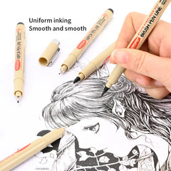 Micron Ink Marker Pen Set | Pigment Liner for Sketching & Manga | Quick-Drying & Water-Resistant | Multiple Tip Sizes Available