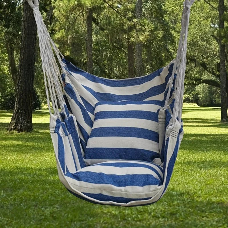 Canvas Outdoor Hammock Chair | Portable Leisure Swing Chair with Storage Bag