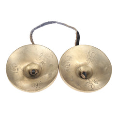 Tibetan Meditation Tingsha Cymbal Bells | 2.6" Handcrafted Brass with The Eight Auspicious Symbols | Spiritual Practice, Yoga, Sound Healing