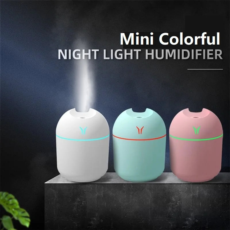 WhisperLite 250ml Aroma Diffuser | USB Mini Air Humidifier with Essential Oil Capability | Ultrasonic Quiet Mist Maker with LED Lamp | Ideal for Home and Car