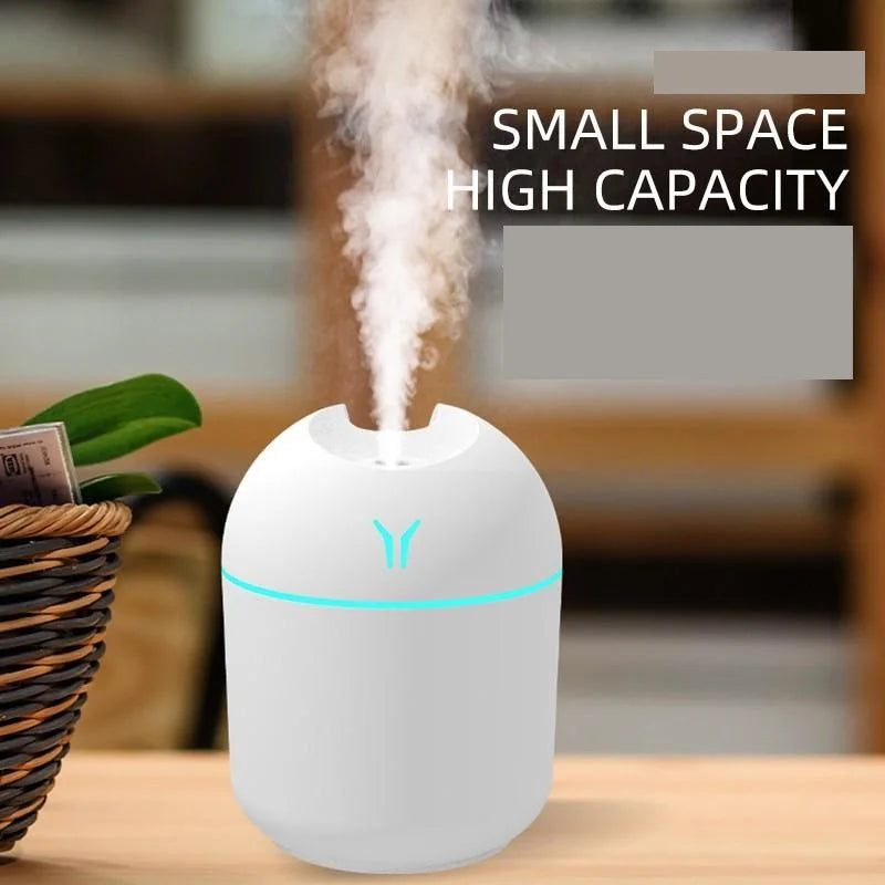 WhisperLite 250ml Aroma Diffuser | USB Mini Air Humidifier with Essential Oil Capability | Ultrasonic Quiet Mist Maker with LED Lamp | Ideal for Home and Car