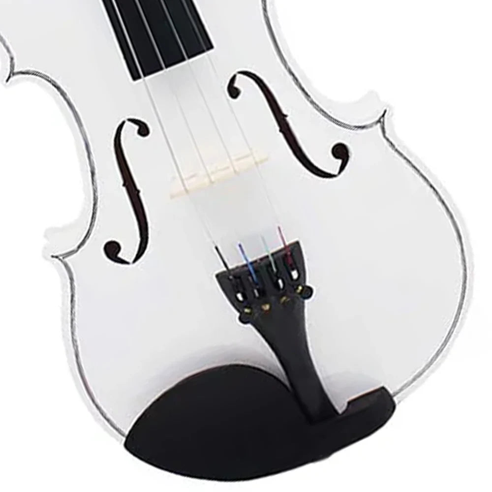 Complete Beginner's Violin Set | 4/4 Full-Size White Violin with Comprehensive Accessories