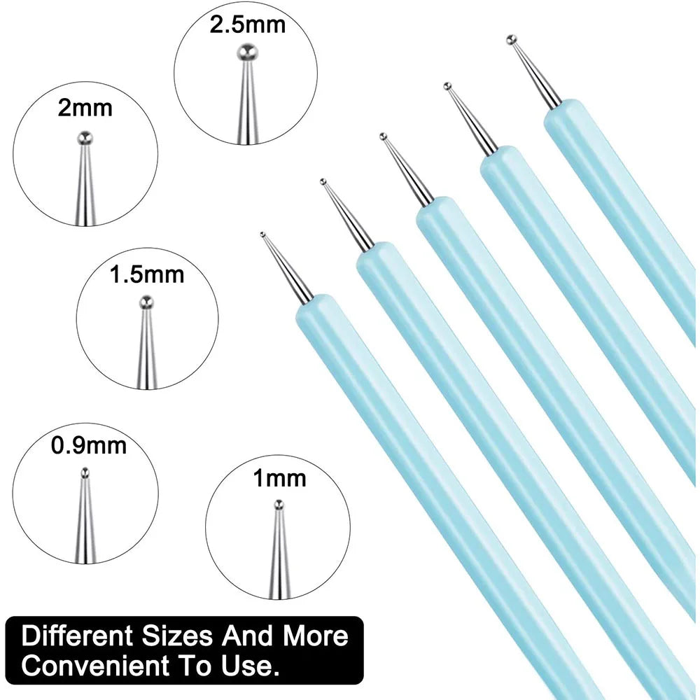 5-Piece Silicone Clay Sculpting Tool Set | Multi-Use Brushes for Pottery, Nail Art, and Cake Decorating