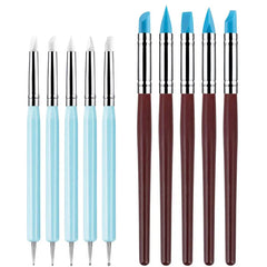 5-Piece Silicone Clay Sculpting Tool Set | Multi-Use Brushes for Pottery, Nail Art, and Cake Decorating