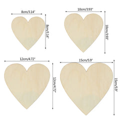 Unfinished Wooden Hearts | DIY Craft Slices | Wedding Decor | Customizable Hanging Pendants