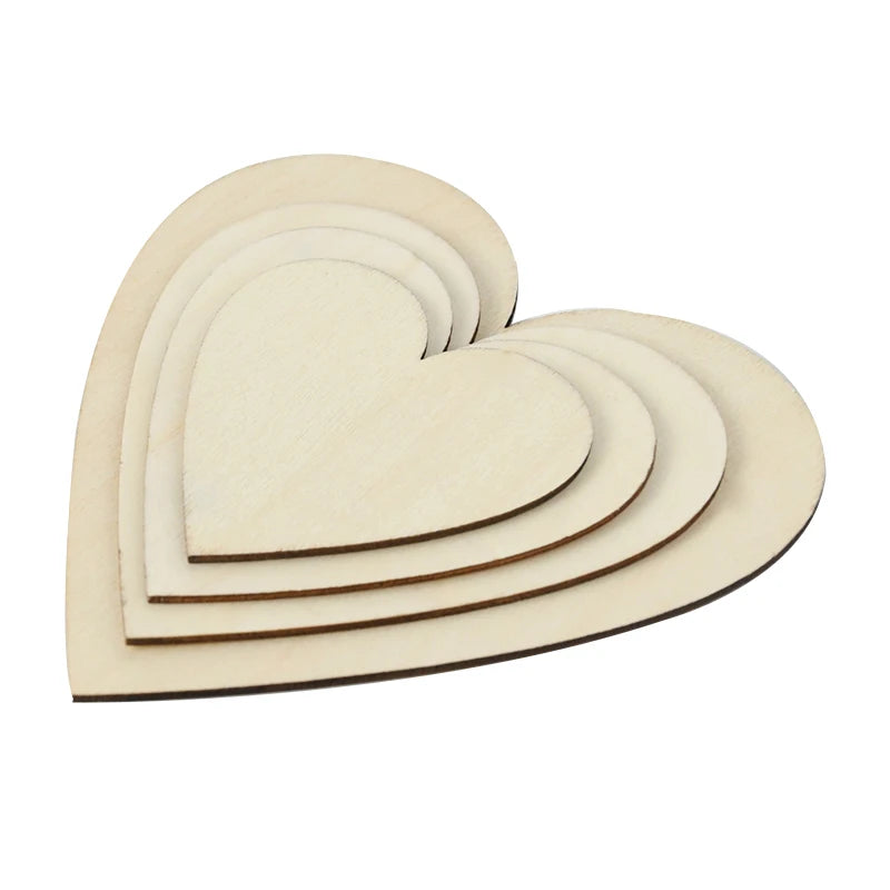 Unfinished Wooden Hearts | DIY Craft Slices | Wedding Decor | Customizable Hanging Pendants