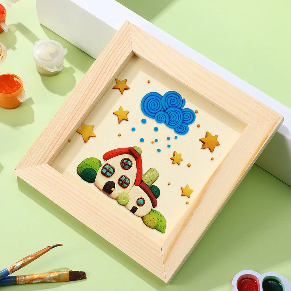 DIY Wood Clay Picture Frames | Natural Wooden Craft Frames | Personalizable Home Decor | Available in Two Sizes