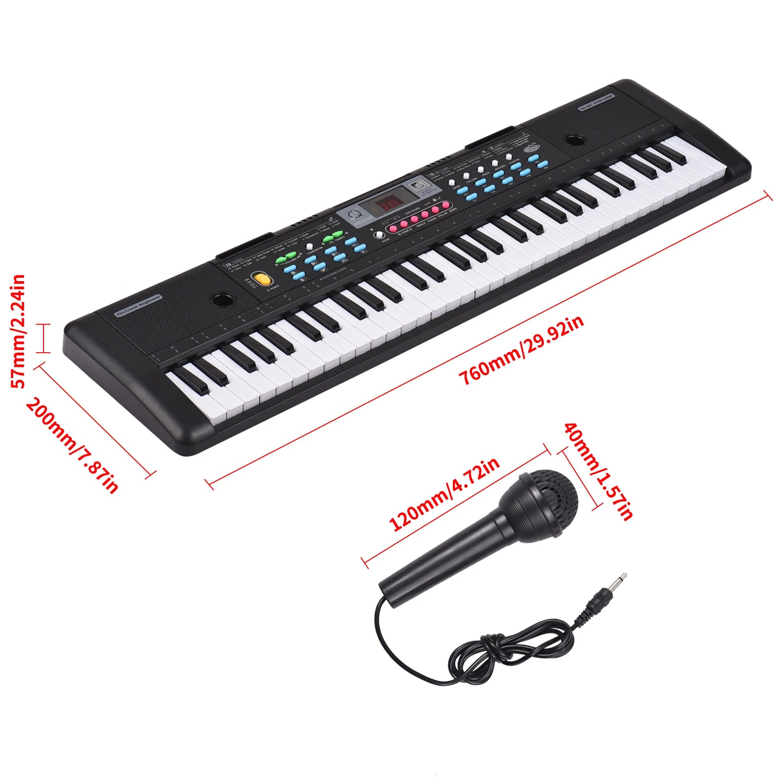 61-Key USB Electronic Keyboard | Digital Music Piano with Microphone | LED Display and Multifunctional Features