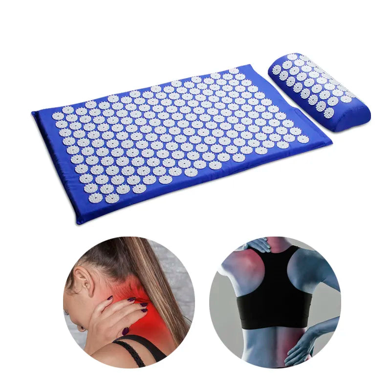 Acupressure Relief Mat and Pillow Set | Back and Body Pain Relief through Acupuncture Yoga Mat