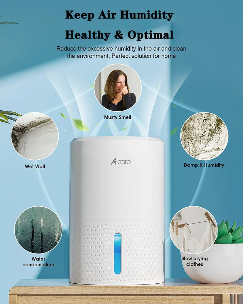 MoistureShield Pro Mini Dehumidifier | Ultra-Quiet, Efficient Moisture Removal | 32 oz Water Tank | Ideal for Small Spaces up to 1500 Cubic Feet | Includes Auto Shut-Off and Drainage Hose