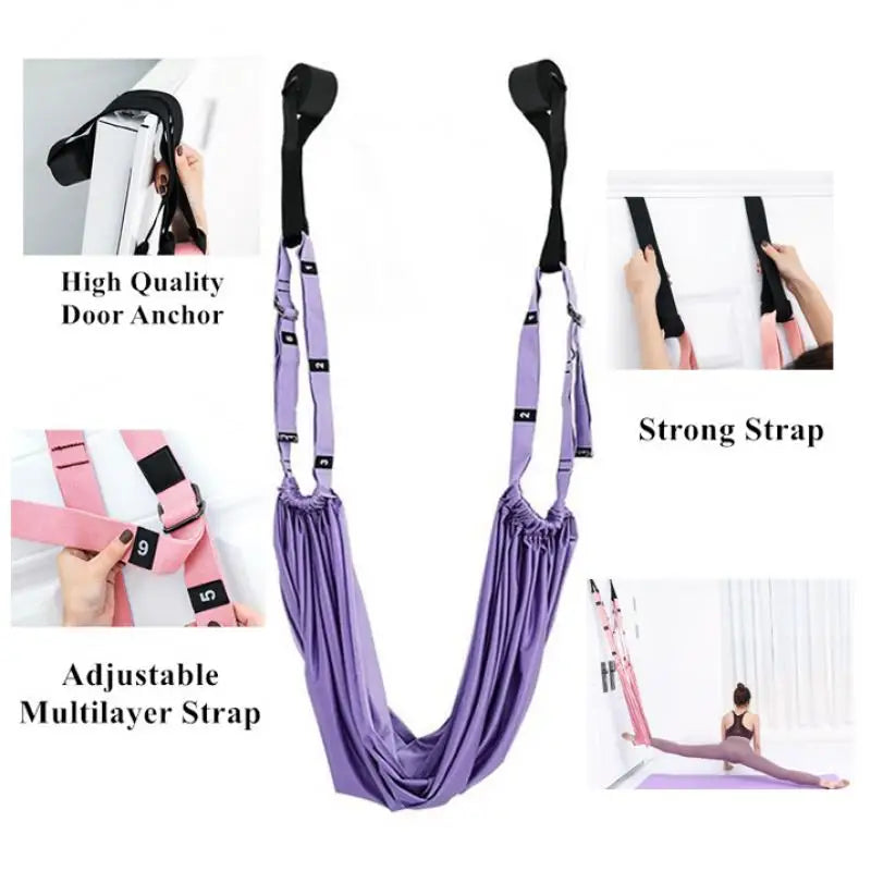 Adjustable Aerial Yoga Strap Hammock | Anti-Gravity Inversion Therapy | Comfort Stretching Strap for Yoga, Fitness, and Ballet