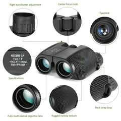 10X25 HD Mini Portable Binoculars | BAK4 FMC Coated Optics for Outdoor Enthusiasts