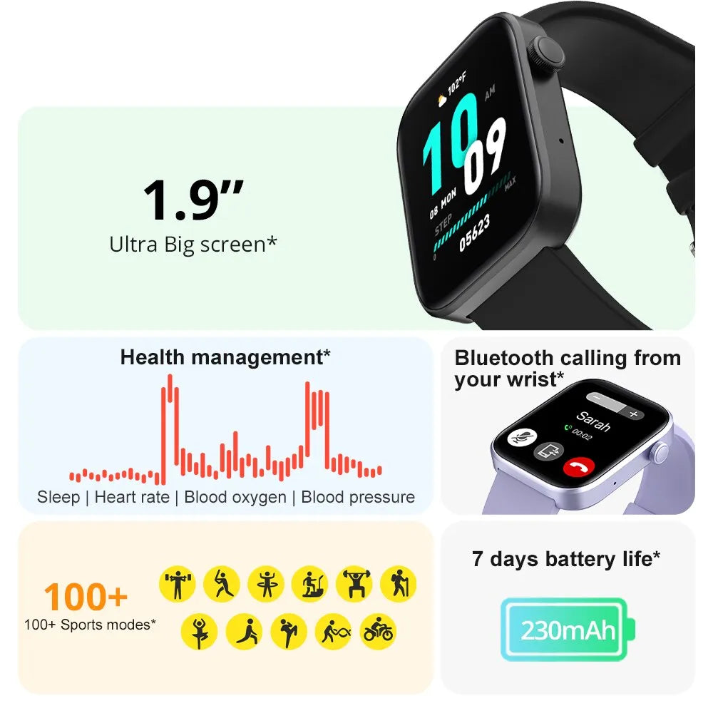 COLMI P71 Smartwatch | Advanced Health & Fitness Tracking | IP68 Waterproof | 100+ Sport Modes | Voice Calling & Notifications | Pubu Wear App Compatible