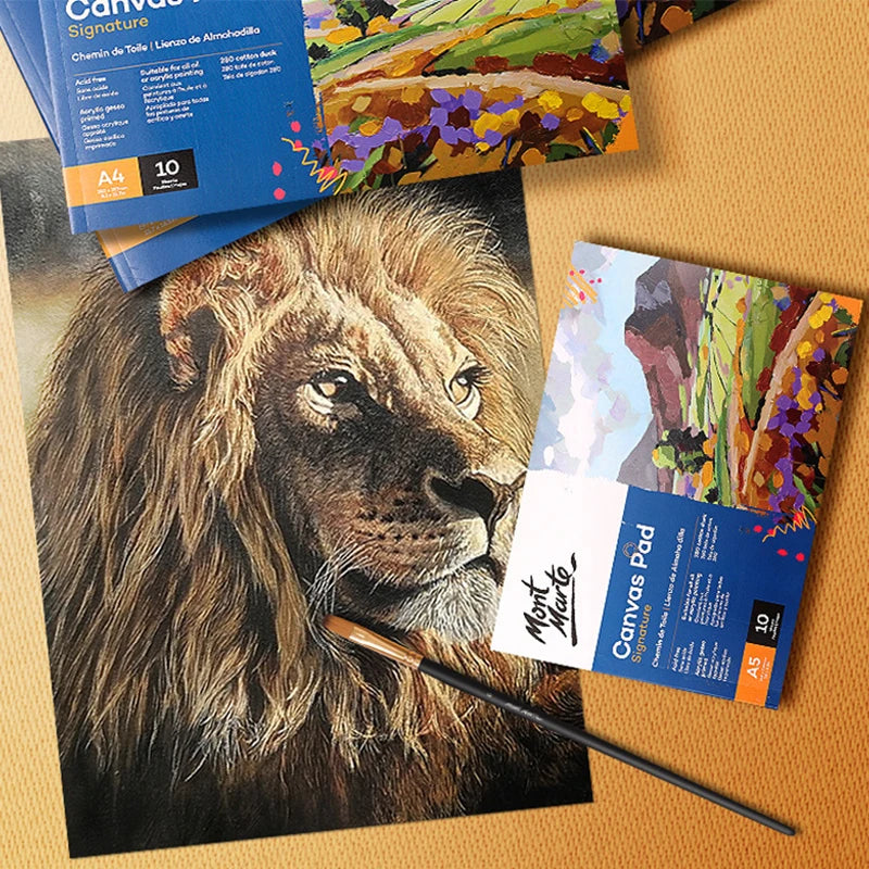 Canvas Pad for Painting | 10 Sheets | Available in A4 & A5 Sizes | 280 GSM Cotton | Suitable for Oil & Acrylic Paints