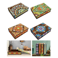 DIY Mandala Diamond Painting Jewelry Storage Box | Special Shaped Drill Wood Organizer Case | Mosaic Art Kit