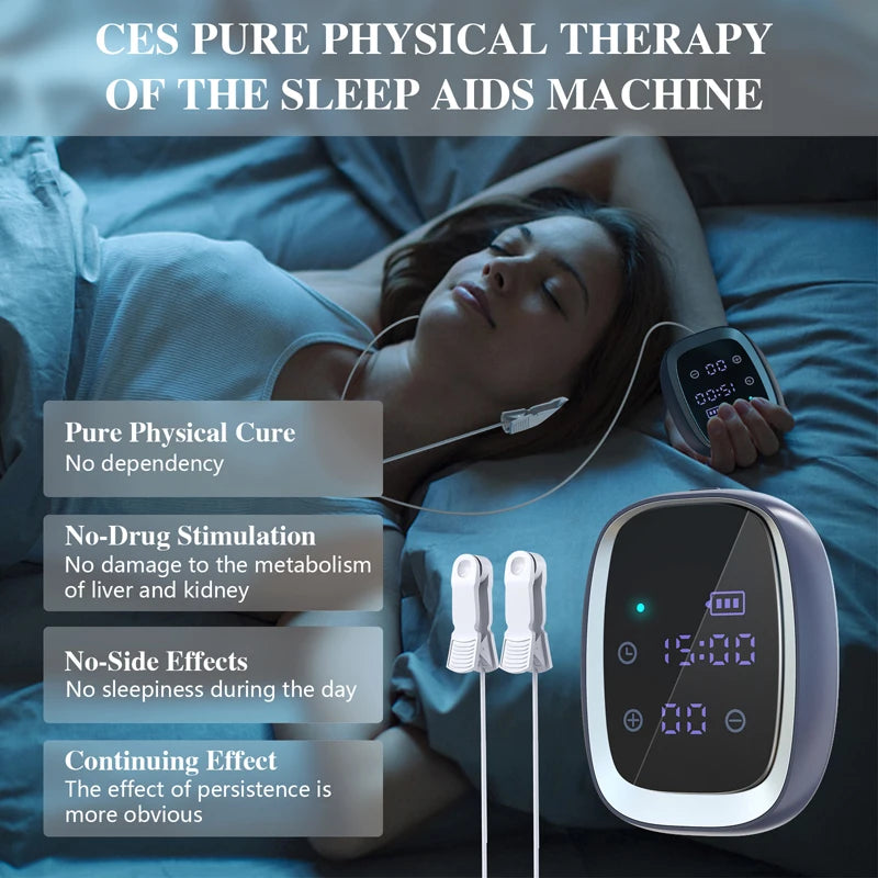 KTS Handheld Sleep Aid Device | CES Stimulation Therapy for Anxiety, Depression, and Insomnia | 600mAh Battery