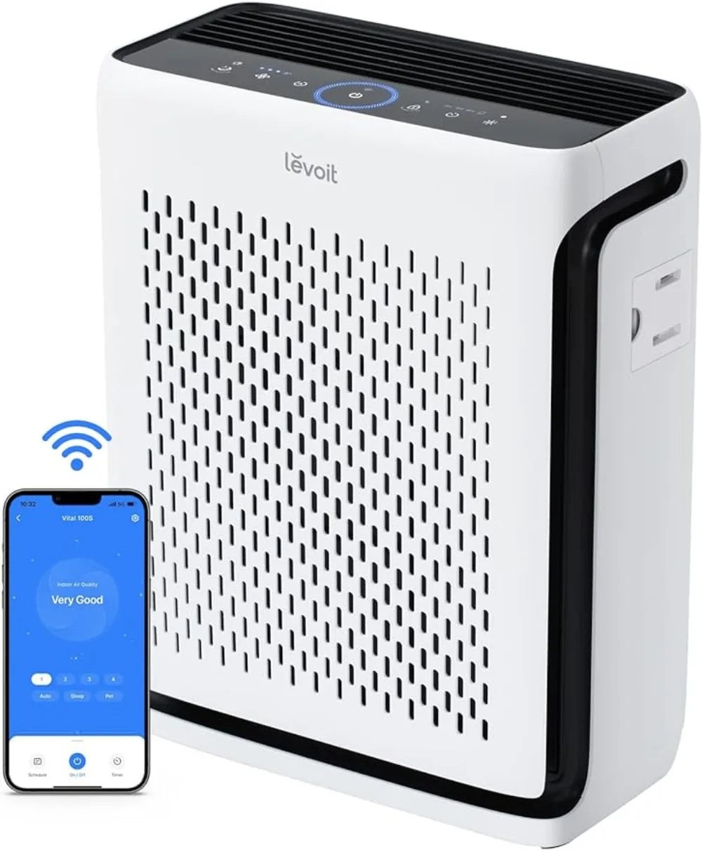 PureAir Max Home Air Purifier | Large Room Coverage up to 1110 Ft² | Smart WiFi with Triple-Stage Filtration | HEPA & Activated Carbon Filters | Sleep & Pet Modes