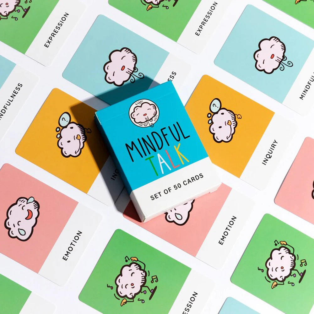 Mindful Talk Card Game | School of Mindfulness for Kids and Parents | 50-Card Set