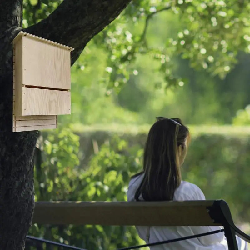 Outdoor Wooden Bat Habitat House | Eco-Friendly Bat Shelter