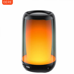 QERE Wireless HiFi Bluetooth Speaker | Hi-Res 5W Audio | IPX5 Waterproof | Portable with 360° LED Light Modes | Multiple Connection Options