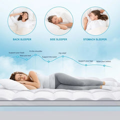 CloudComfort™ 4 Inch Dual Layer Memory Foam Mattress Topper | Cooling Gel Pillow Top Pad