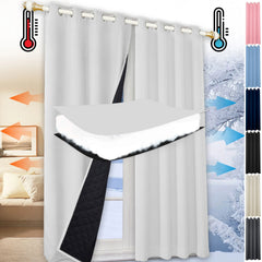 ThermoBlock Quilted Blackout Curtains | Luxurious & Functional | 100% Polyester with Eyelets | Includes Complimentary Tieback | Various Sizes & Colors