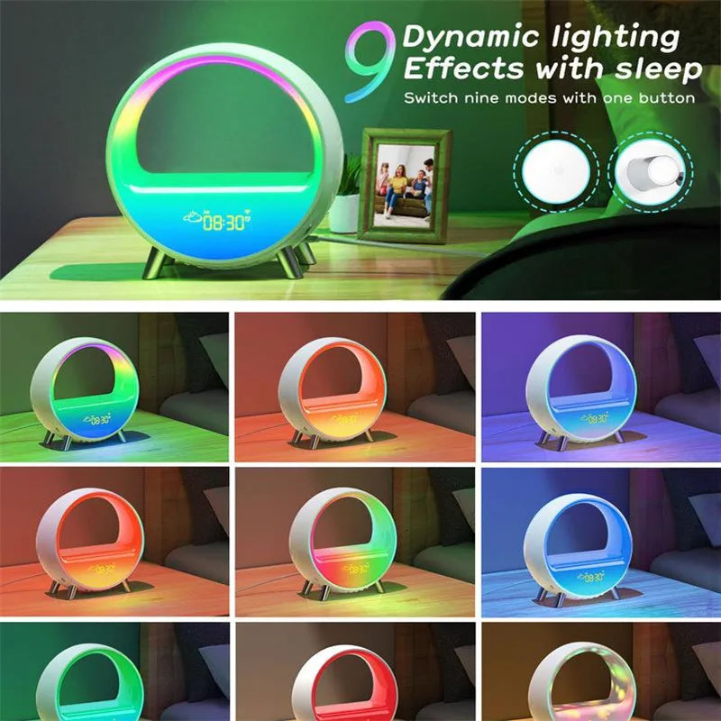 RGB Smart Alarm Clock with Sunrise/Sunset Simulation | WiFi Connected, Alexa & Google Home Compatible | Night Light & Bluetooth Speaker