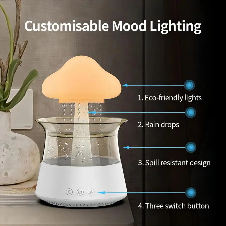 SerenityRain Aroma Diffuser & Humidifier | Ultrasonic Mist with 7-Color Night Light | 450ml Capacity | Continuous & Timer Modes | Type-C Powered