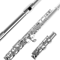 SLADE Professional C Key Flute | 16 Closed/Open Holes | Nickel Silver with Accessories