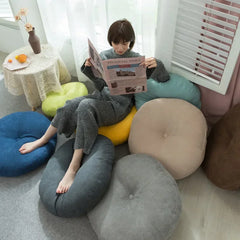 Thickened Cotton Linen Futon | Round Meditation and Tatami Mat Cushion