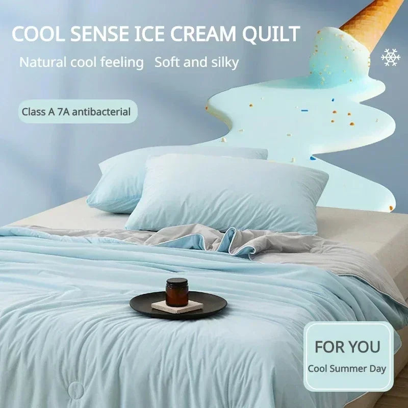 BreezeDream CoolTouch Summer Comforter | Double-Sided Cooling Fabric | Lightweight & Breathable | Instant Cool Relief for Hot Sleepers | Hypoallergenic & Eco-Friendly | Twin & Queen Sizes