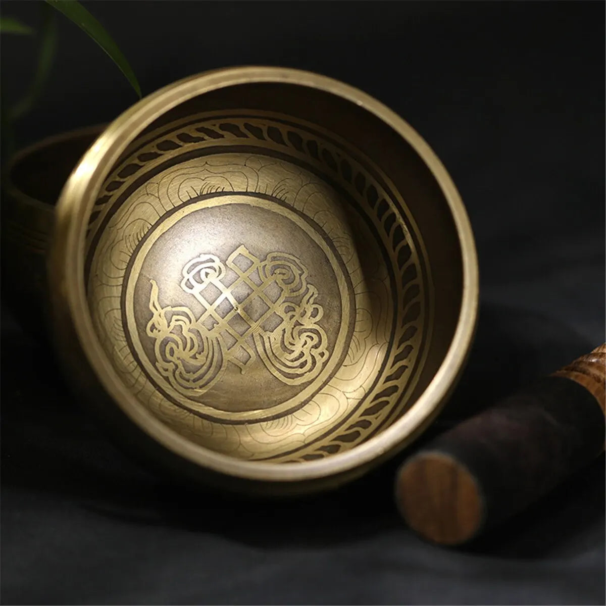 Tibetan Totem Sound Bowl Set | Handcrafted Meditation and Yoga Singing Bowl with Striker and Cushion