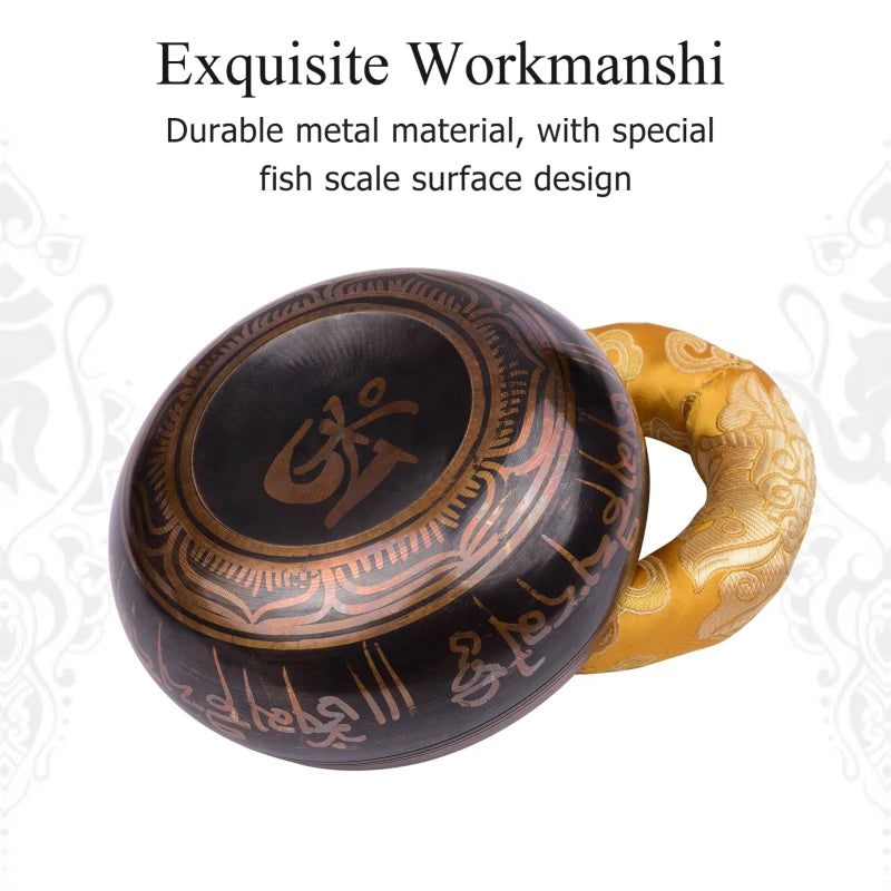 Tibetan Singing Bowl Set | Handcrafted Metal Bowl with Cushion and Wooden Striker for Meditation and Wellness