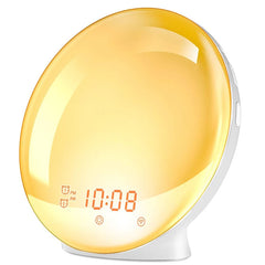 Sunrise/Sunset Simulation Dual Alarm Clock | Natural Wake-Up Light with FM Radio, USB Charging, and Color Nightlight