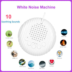 Portable White Noise Sound Machine | 10 Soothing Sounds | Adjustable Volume & Timer | Rechargeable & Compact for Relaxation and Sleep