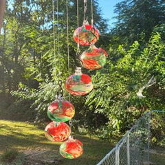 Charming Wind Chimes Hummingbird Feeders | Elegant Glass Bird Feeders for Outdoor Decor