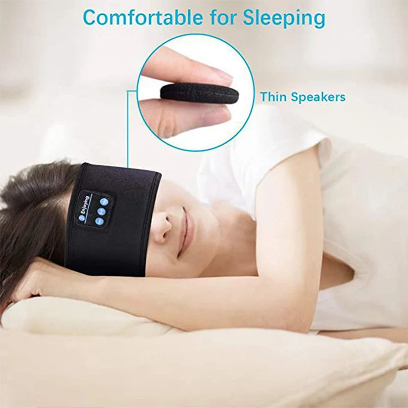 SoundSleep Wireless Bluetooth Headband | Multi-Functional Sports & Sleep Eye Mask with Built-In Headphones | Moisture-Wicking Material | Long Battery Life