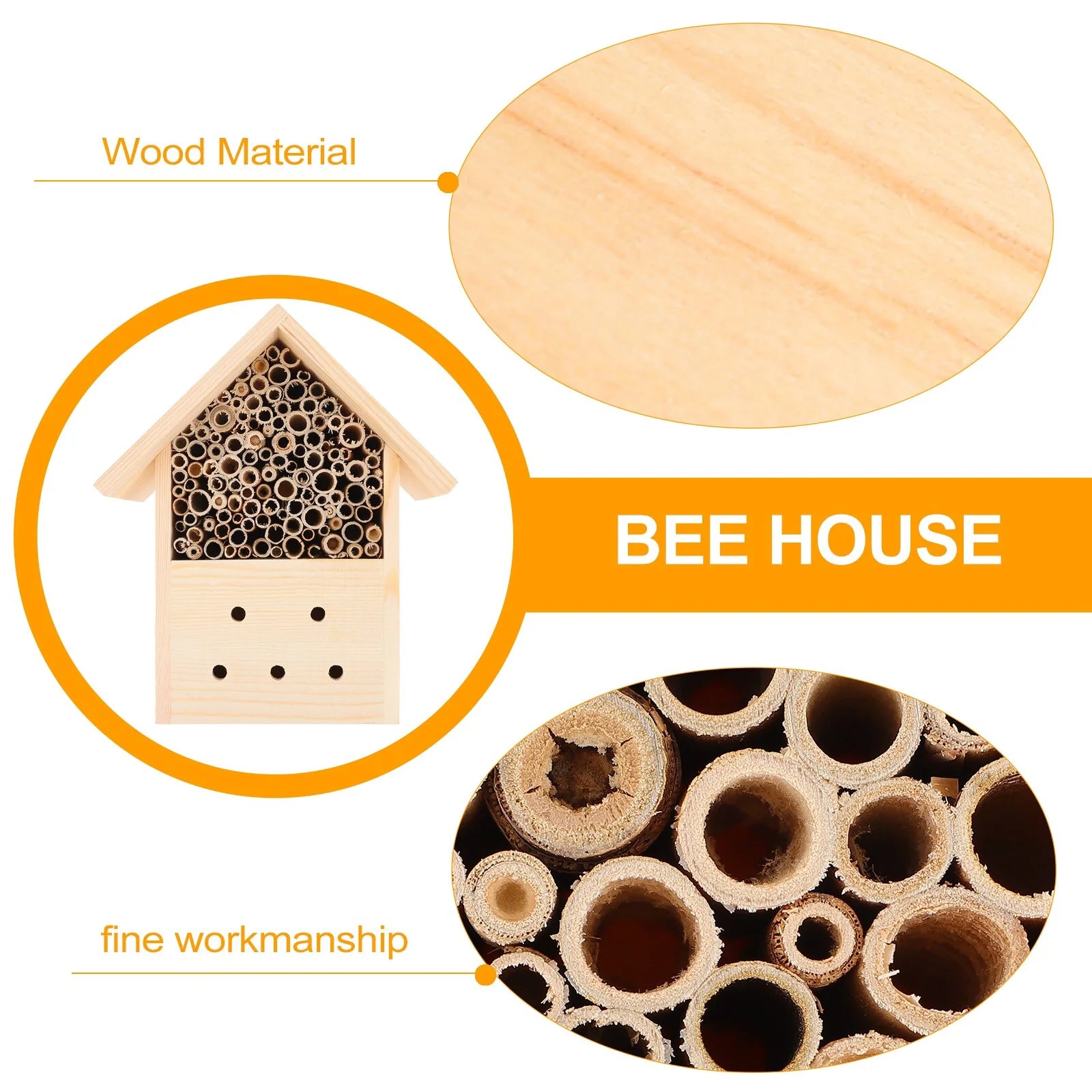 Wooden Beehive Pollinator House | Eco-Friendly Garden Insect Habitat