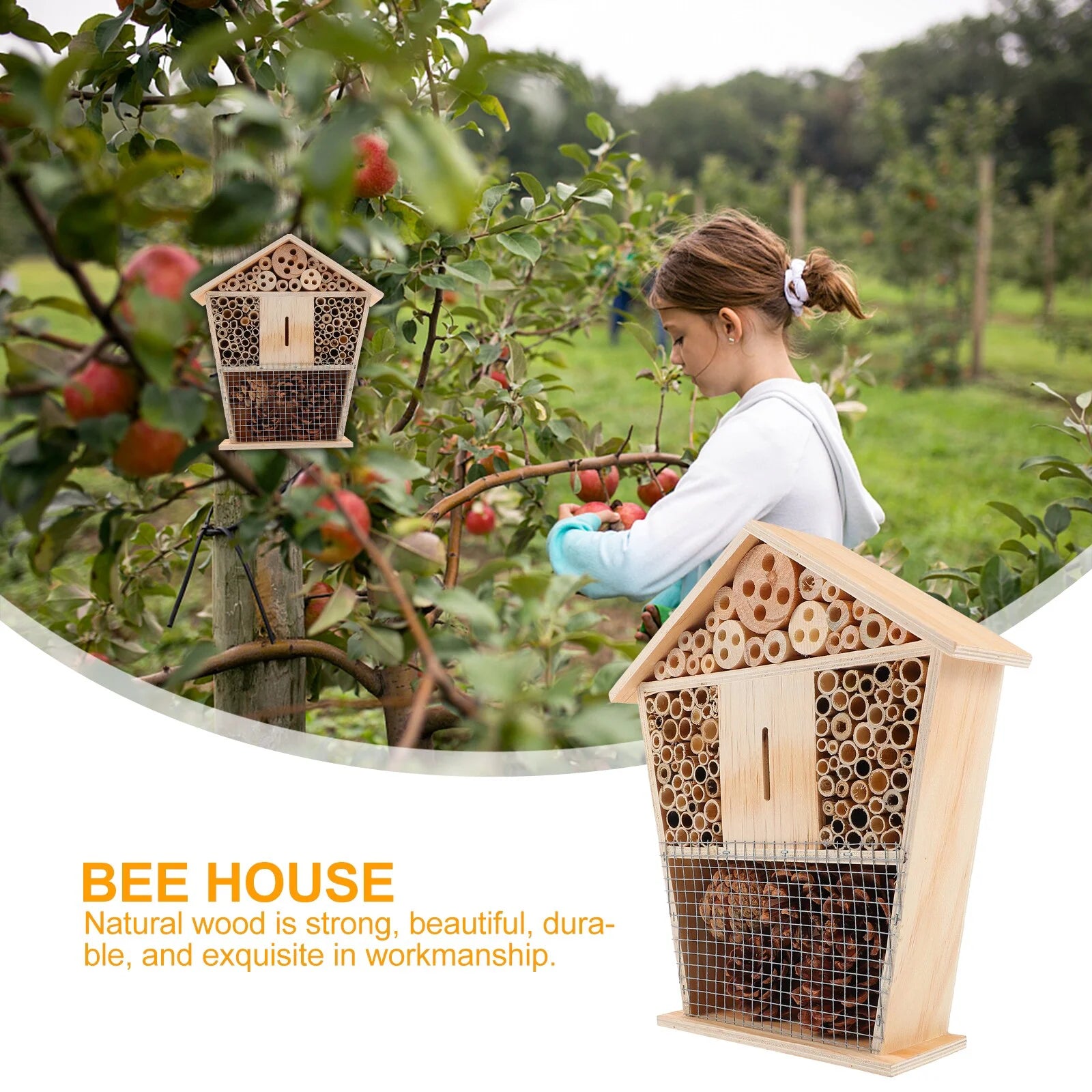 Wooden Beehive Pollinator House | Eco-Friendly Garden Insect Habitat