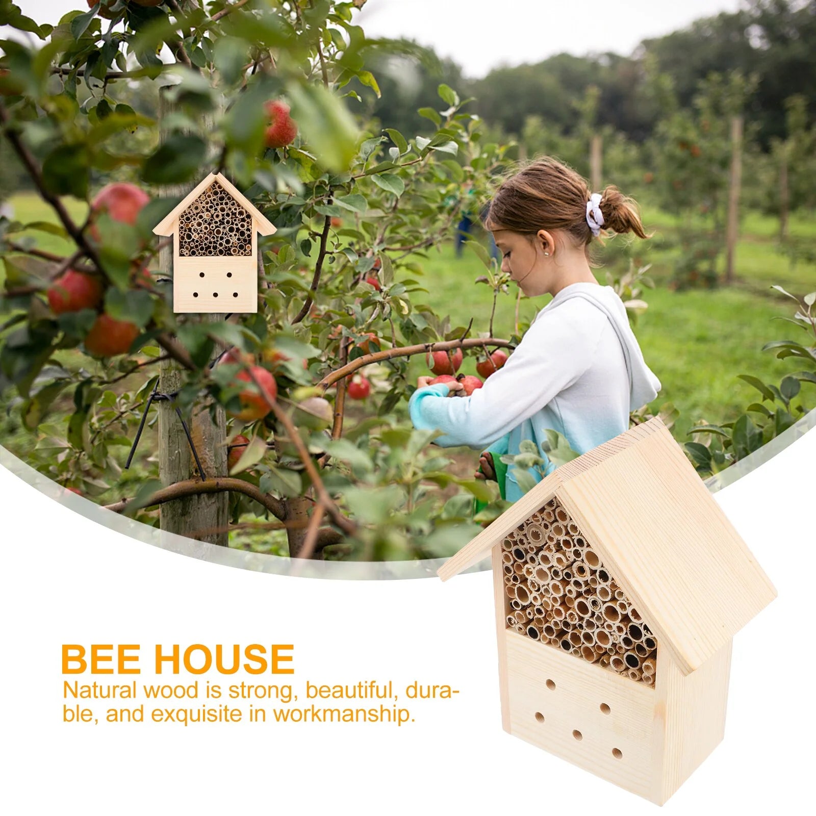 Wooden Beehive Pollinator House | Eco-Friendly Garden Insect Habitat