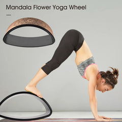 Mandala Flower Yoga Wheel | Eco-Friendly Cork | Enhanced Flexibility and Support