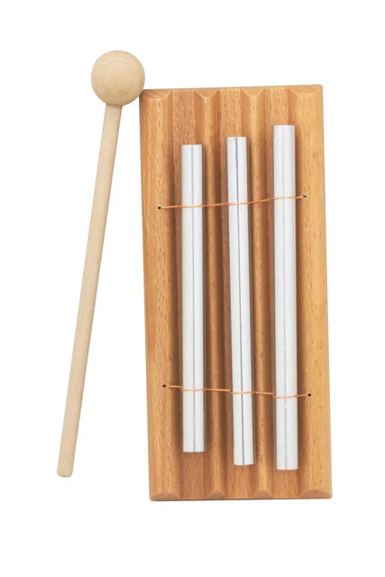 Meditation Wind Chimes | 1/3/7 Tone Tabletop Chime Set with Mallet | Beech Wood & Aluminum Musical Instrument for Mindfulness, Stress Relief & Education