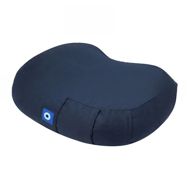 Ergonomic Buckwheat Shell Meditation Cushion | Cotton Zafu Floor Seat with Portable Handle