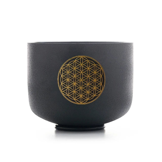 Root Chakra Healing Crystal Singing Bowl | 528Hz C Note with Life Flower Design | 8 Inch