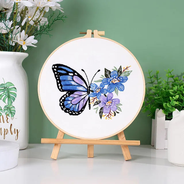 DIY Butterfly Embroidery Kit | Beginner-Friendly Cross Stitch Set