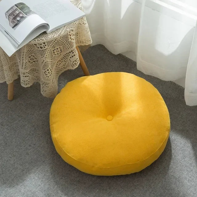 Thickened Cotton Linen Futon | Round Meditation and Tatami Mat Cushion