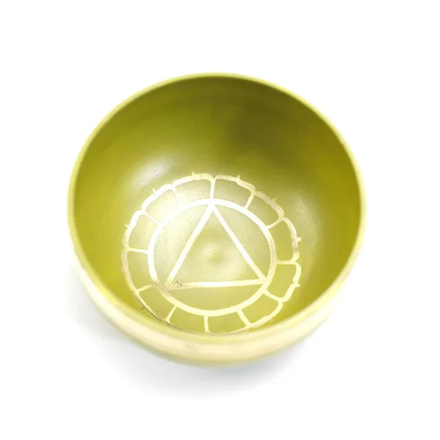 Handmade Himalayan Brass Chakra Singing Bowl | Tibetan Meditation and Mindfulness Tool for Chakra Healing